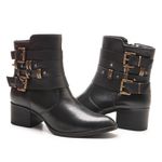 Bota/Coturno Feminina Kader Woman Couro Confort Preto