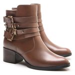 Bota/Coturno Feminina Kader Woman Couro Confort Chocolate