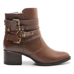 Bota/Coturno Feminina Kader Woman Couro Confort Chocolate