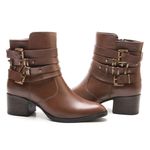 Bota/Coturno Feminina Kader Woman Couro Confort Chocolate