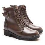 Bota Coturno Kader Woman Feminino Café Cadarço Metal