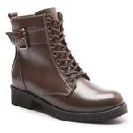 Bota Coturno Kader Woman Feminino Café Cadarço Metal