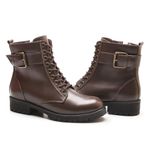 Bota Coturno Kader Woman Feminino Café Cadarço Metal