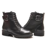 Bota Coturno Kader Woman Feminino Preto Cadarço Metal