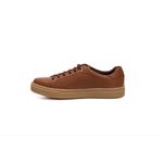 Tênis Feminino Calprado Whisky em Couro Detalhe Branco