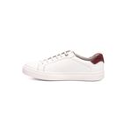 Tênis Feminino Branco em couro com Marinho e Vinho
