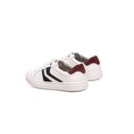 Tênis Feminino Branco em couro com Marinho e Vinho
