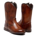 BOTA TEXANA JUVENIL LISA LÁTEGO PINHÃO BICO REDONDO