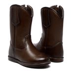 BOTA TEXANA JUVENIL LÁTEGO CAFÉ BICO REDONDO