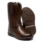 BOTA TEXANA JUVENIL LÁTEGO CAFÉ BICO REDONDO