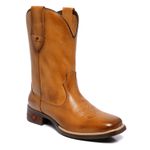 BOTA TEXANA FEMININA LÁTEGO WHISKY BICO QUADRADO