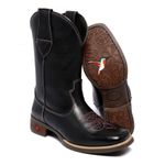 BOTA FEMININA TEXANA LÁTEGO PRETO BICO QUADRADO