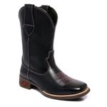 BOTA FEMININA TEXANA LÁTEGO PRETO BICO QUADRADO