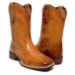 BOTA TEXANA MASCULINA LÁTEGO WHISKY BICO QUADRADO