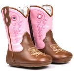BOTA FEMININA COUNTRY BEBE FLOATER WHISKY COM BORDADO ROSA 
