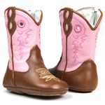 BOTA FEMININA COUNTRY BEBE FLOATER WHISKY COM BORDADO ROSA 