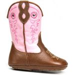BOTA FEMININA COUNTRY BEBE FLOATER WHISKY COM BORDADO ROSA 