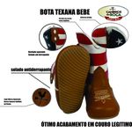 BOTA BEBE TEXANA EM COURO ESTILO AMERICANA