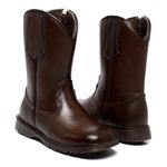 BOTA TEXANA INFANTIL LÁTEGO CAFÉ BICO QUADRADO
