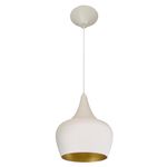 Pendente 862 Ø25cm Para 1 Lâmpada E27 Branco (externo) Dourado Mate (interno)