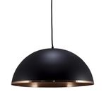 Pendente Atenas Luxo Médio Para 1 Lâmpada E27 Ø42cm x 18cm Preto(externo) Cobre(interno)