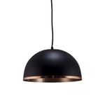 Pendente Atenas Luxo Para 1 Lâmpada E27 Ø30cm x 17cm Preto(externo) Cobre(interno)