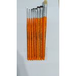 Kit de Pincéis Castelo Para Pintura em Tecido Laranja (8 Pincéis)