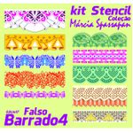  Kit Stencil Coleção Márcia Spassapan | Falso Barrado 4 - Edição 17