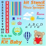 Kit Stencil Coleção Márcia Spassapan | Kit Baby - Edição 15 + Risco A4