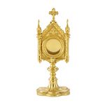 Relicário em Latão com Acabamento Dourado, Estilo Gótico