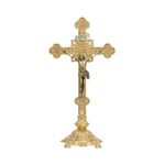 Crucifixo de Mesa Dourado - Modelo Trabalhado 60x32cm