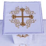 Conjunto De Alfaias Litúrgicas Para Altar Bordado - Cruz