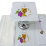 Conjunto De Alfaias Litúrgicas Para Altar Bordado - Eucaristia