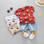 Conjunto infantil verão desenhos animados vermelho 