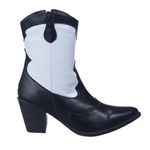 Bota Feminina Western Preta e Branca 23005