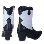 Bota Feminina Western Preta e Branca 23005