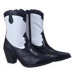 Bota Feminina Western Preta e Branca 23005