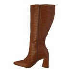 Bota Feminina Cano Longo Salto Triangulo Croco Caramelo 23020