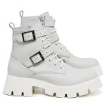 Bota Coturno FIvela e Cadarço 15020 Off White