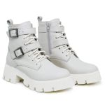 Bota Coturno FIvela e Cadarço 15020 Off White