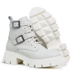 Bota Coturno FIvela e Cadarço 15020 Off White