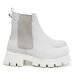 Bota Chelsea Feminina em Couro Off White 15025
