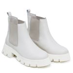 Bota Chelsea Feminina em Couro Off White 15025