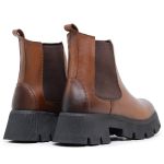 Bota Chelsea Feminina em Couro Tabaco 15035