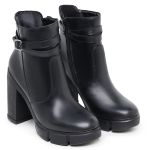 Bota Fivela Cano Curto Preto 16000