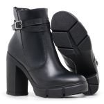 Bota Fivela Cano Curto Preto 16000