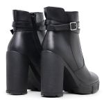 Bota Fivela Cano Curto Preto 16000