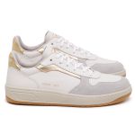 Tênis Casual Vicky Feminino em Couro Dourado 6006