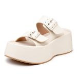 Papete Flat Feminina em Napa Off White 5000