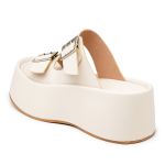 Papete Flat Feminina em Napa Off White 5000